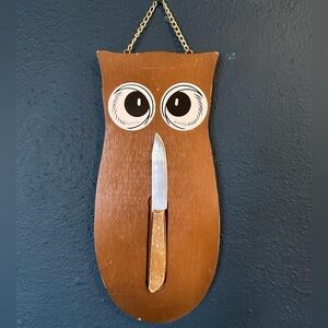 *VTG* Teak Owl Cutting Board | 70s Cheese & Bread Serving Tray